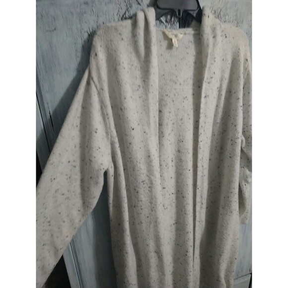 Terra & Sky Long Open Hooded Sweater Cardigan Cream 0X - Picture 6 of 12